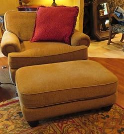 Oversized armchair, ottoman