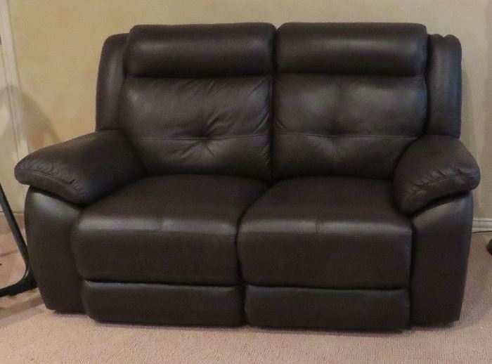 Double leather recliner