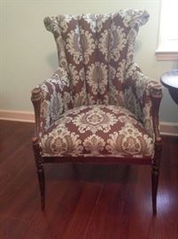 Pair of 2 Antique chairs with custom Upholstery. 