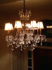 Large Crystal Chandelier with shades