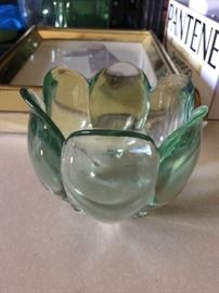 Moser glass rare emerald to clear unmarked