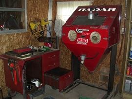 Sand blast your parts here. Matching tool cart available.