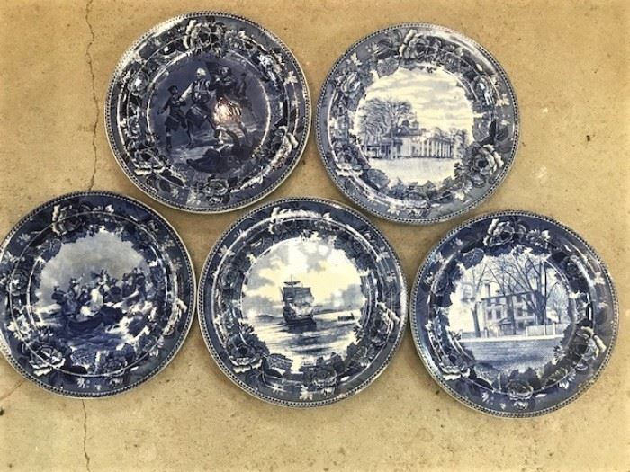 historical blue plates 