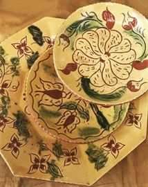  hand made slip plates by famed PA ceramic company  Robsoma by Bill Breininger dated 80-83 all signed 