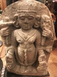stone figure from Bhuj area of Gujerat,  similar  in style of carving  to those which are referred to as Poliya which is  several hundred years old. 