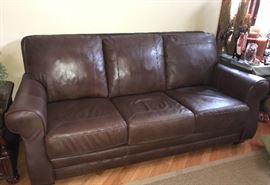 Walter E. Smithe Leather couch w/matching loveseat and recliner