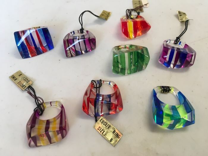 Never Worn Lucite Rings