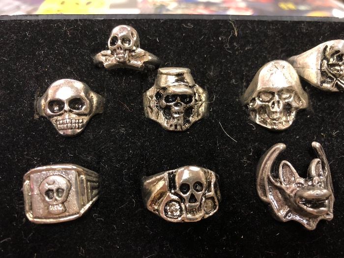 1980s skull/ biker rings never worn