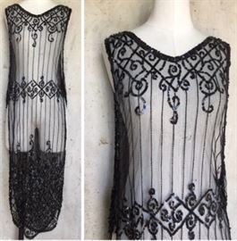 1920s Sequined Sheer 1920s Dress 