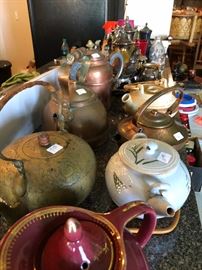 Tea Pot collection from Brass to Pottery 