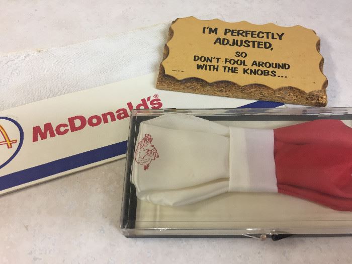 Vintage McDonald Cap, Vintage Razerback Bow Tie, 