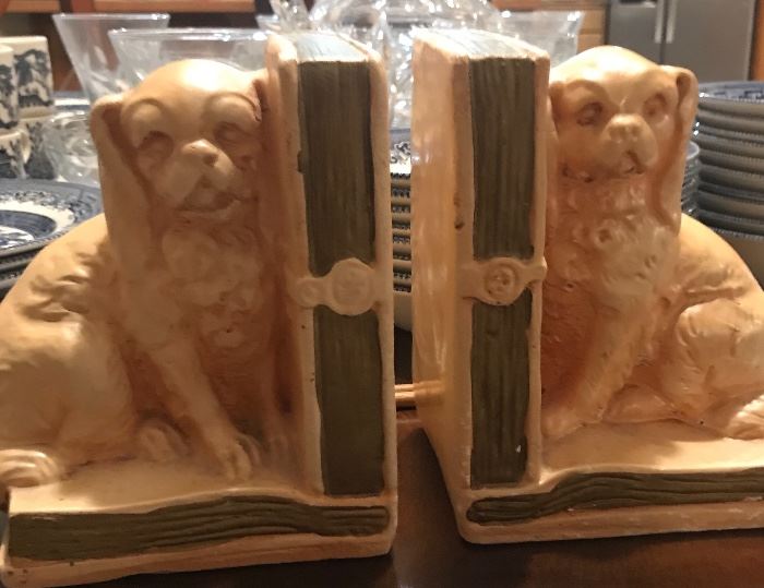 small chalkware bookends
