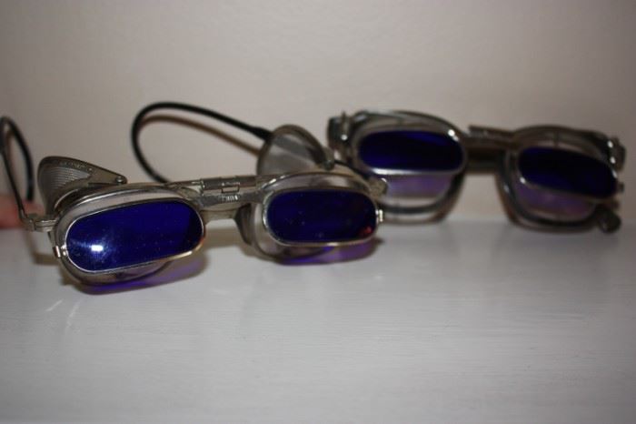 Fendall safety glasses, cobalt blue clip ons