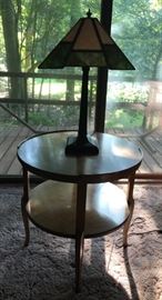 Tiffany Style Lamp, Round End Table