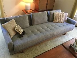 Grey wool mid century sofa 8'long  36" high  26" deep mfg.  by Metropolitan Furniture of San Francisco - Fabulous