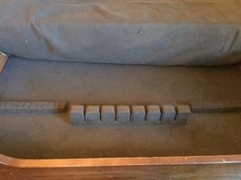 Top drawer lined with cloth for sterling storage