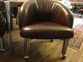 Close up of barrel chair