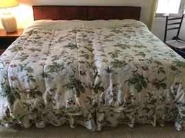 Matching king size headboard w/dual twin mattresses and metal frame.