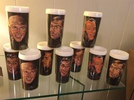 Sport stars insulated plastic glasses w/ signatures by Pro Star Portraits