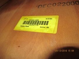 back of Kitchen table and chairs showing Nichols and Stone Label and date.