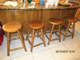 4 oak stools