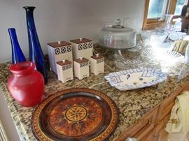german canister set and a variety of serving dishes