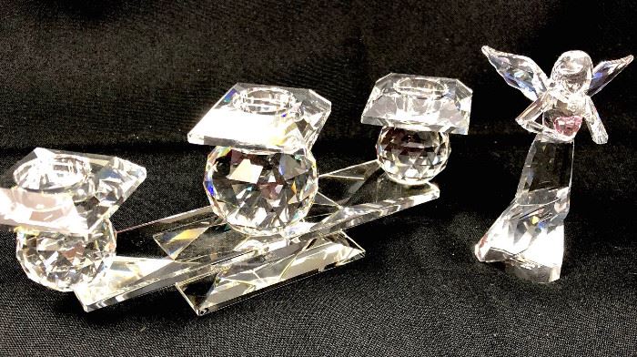 A Vintage Swarovski Crystal Candelabra and Angel https://ctbids.com/#!/description/share/45973