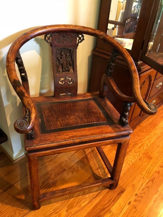 Fabulous antique curved horseshoe backed chair