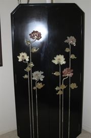 Asian themed black lacquer bar.