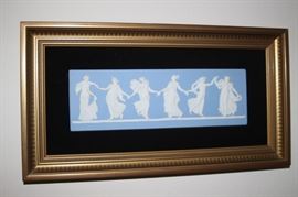 Framed Wedgwood porcelain. 