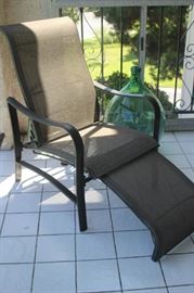Patio chair and footstool.
