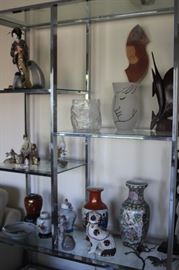 Picasso style vase, Japanese Geisha doll, ginger jars, urns and vases.