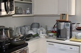 Kitchen, CuisineArt Kuerig, Everyday dishes, Pyrex, cookware.