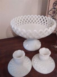 Milk glass and shabby Chic is hott!