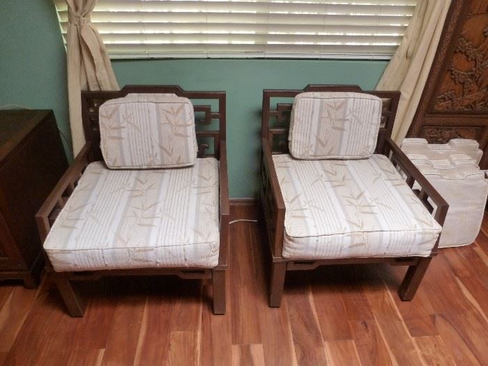 2 of 4 matching Asian style chairs