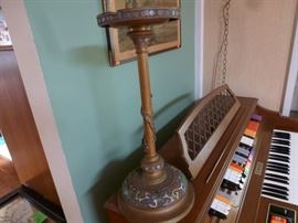 Brass ash tray with dragon wrapped around pole