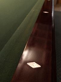Gorgeous Mother of Pearl Inlay on the Pool Table. 