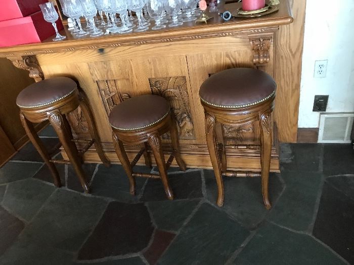 Pair Bar Stools and one Counter