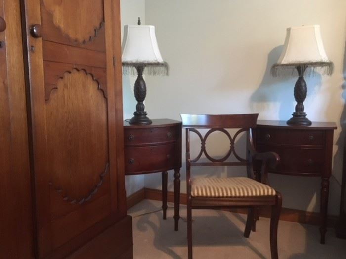 Nightstands and Vintage chair