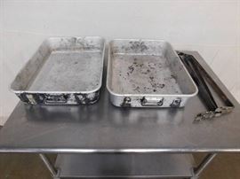 2 Large Pans with Holes