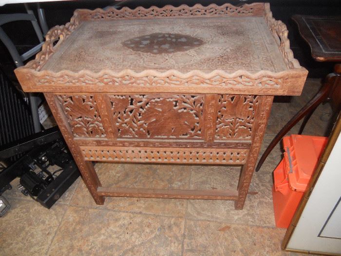 Folding oriental Carved Table