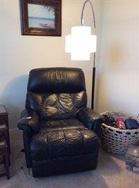 Black Leather Recliner....