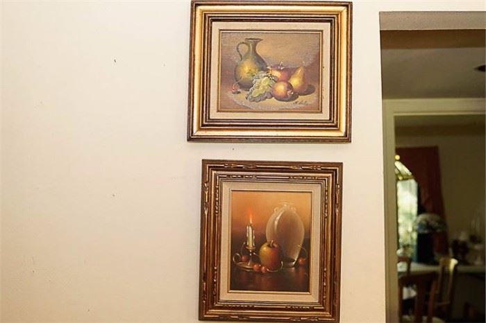 50MZ Two 2 Decorative Oil Paintings