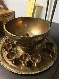 Awesome Copper Punch Bowl Set