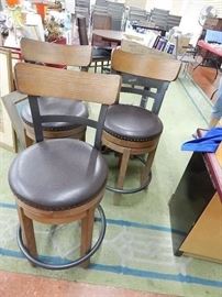 Nailhead swivel bar stools