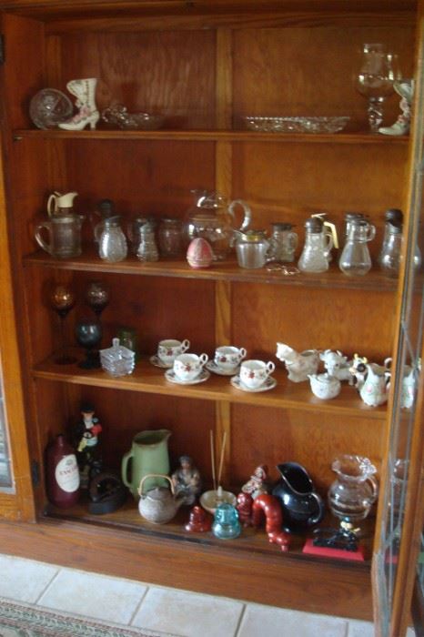 glass and china collectibles.