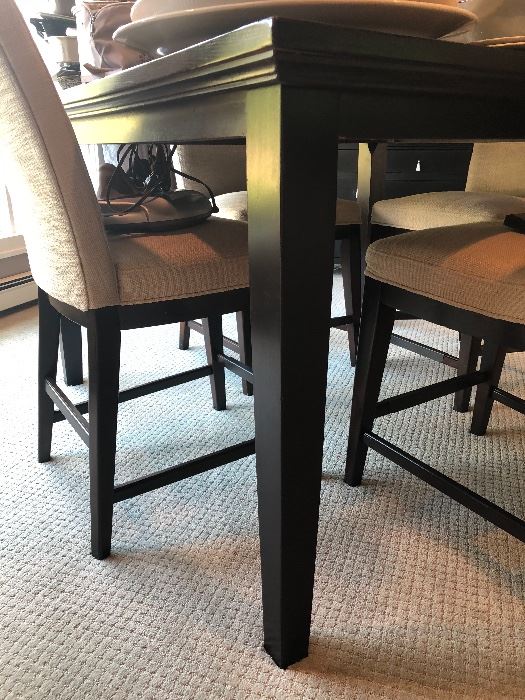 Square counter-height table and side chairs 