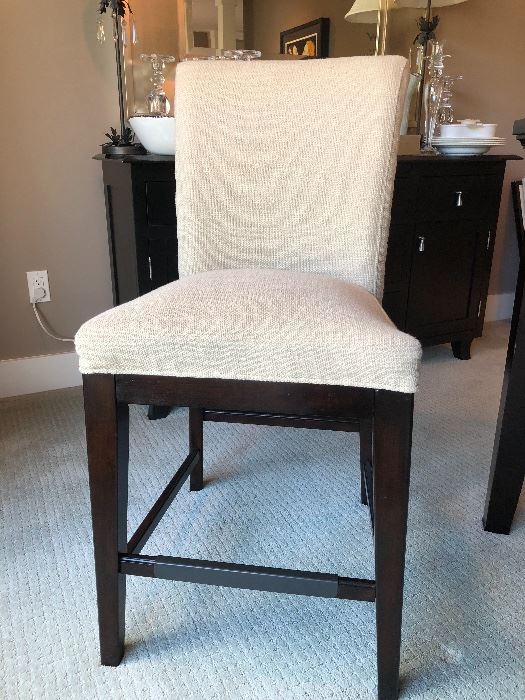 Side chairs to counter-height square table