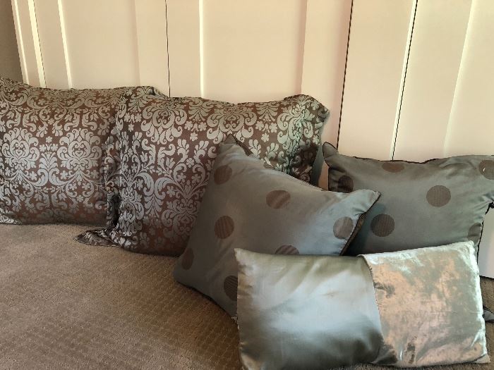 designer pillows (silk) with down inserts