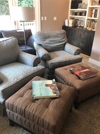 Pearson Arm chairs and ottomans - matched set